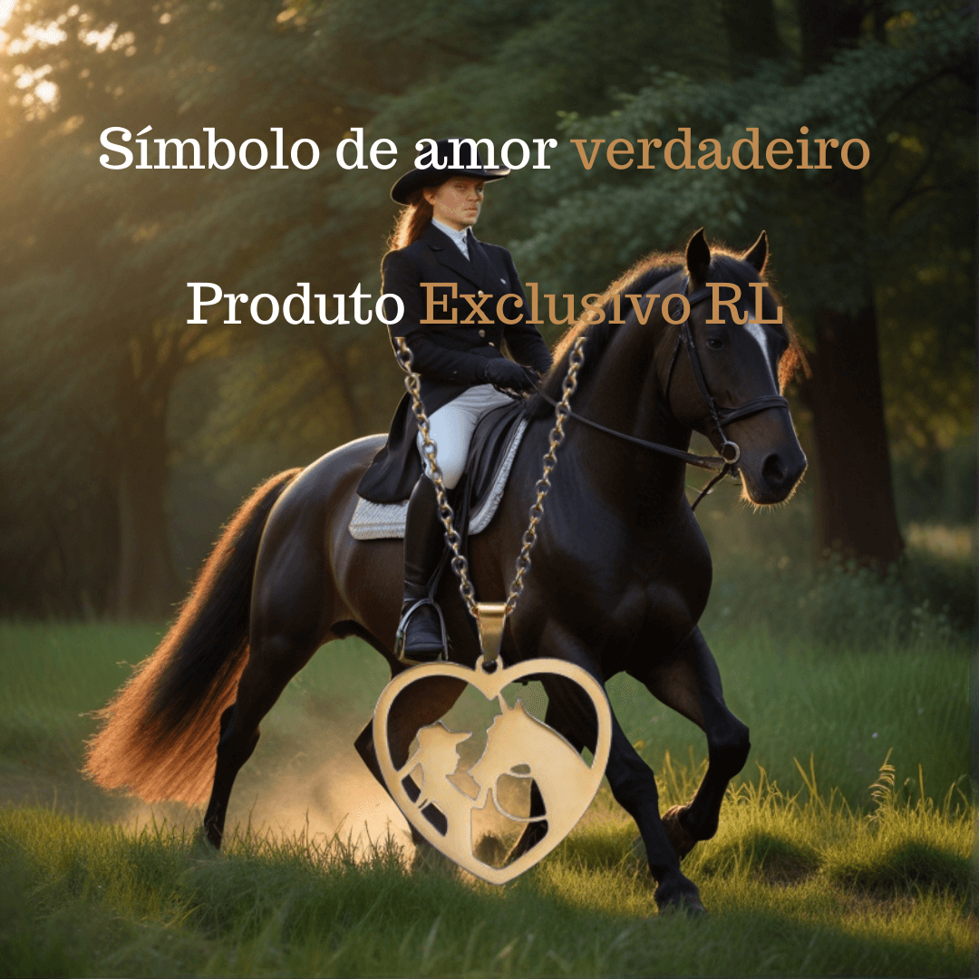 Colar Ferradura com Cavalo e Amazona - Amor Especial Estilo: Ferradura PrataTamanho: 45cm
