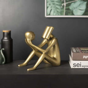 Escultura Mente Iluminada Moderna Cor: Dourado